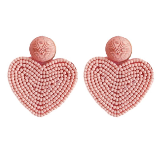 Holiday Heart Earrings- Pink