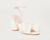 Camellia Knot Mule with Ankle Strap- Pearl 