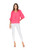 Smocked Cuff V-Neck Top- Pink