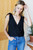 Tie Shoulder Mod Top- Black Linen