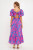 Floral Tie-Back Dress- Blue/Fuchsia