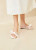 Hadley Leather Bow Flat Sandal- White