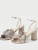 Camellia Pleated Knot Heeled Sandal- Champagne
