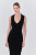 Sleeveless Rib Knit Midi Dress- Black