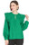 Rita Flutter Long Sleeve Top- Green