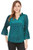 Teal Leopard Cinched Sleeve Top