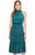 Teal Leopard Cinch Waist Halter Dress