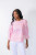 Scalloped Hem Long Sleeve Top- Candy Pink