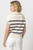 Half-Zip Striped Sweater- Ivory Stripe