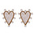 Pearl Studded Pink Tortoise Heart Earrings