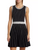 Vertical Texture Jacquard Knit Dress- Black/Ecru