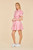 Becky Faux Leather Short Sleeve Belted Dress- Bubblegum Pink