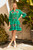 Niki Embroidered Linen Tunic Dress- Parakeet