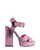 Penelope Metallic Platform Block Heel- Candy Pink