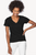 V-Neck Short Sleeve Back Seam Tee- Black 