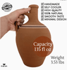 Hakan Handmade Clay Water Pitcher with Cup- Set for Naturally Cool, Refreshing Hydration 