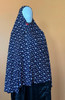  Floral Navy Blue One-Piece Prayer Scarf 