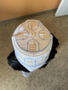  White Kufi Cap with Blue & Gold Mosque Embroidery – Elegant Spiritual Design 