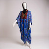  Royal Blue Boho Kaftan with Handcrafted Tribal Embroidery 