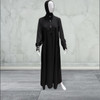 Elegant Black Cuffed Abaya Dress 