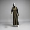  Palestinian Thobe - Traditional Embroidered Maxi Dress for Women (Gold & Black) 