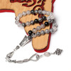 Black Lava and Howlite Islamic Prayer beads with Metal Tassel