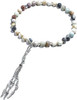 Circular amazonite misbaha prayer beads with silver tassel