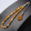 Agate onyx prayer beads tasbih with silver tassel and decorative accents