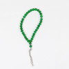 Natural Green Agate 33 Prayer Beads Tasbih with silver chain tassel