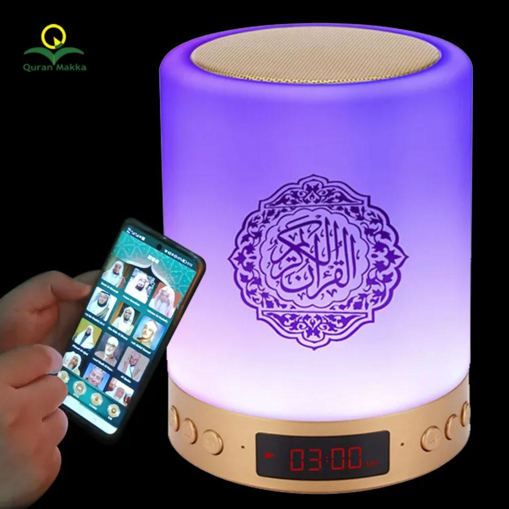 Telawah Quran Speaker Lamp met Afstandsbediening, Draagbare LED Bluetooth Touch Cube Music Player MP3 Quranic nachtlampje Azan Speaker Outdoor Bedside Office Table Lamp