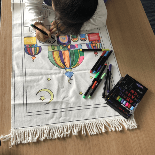 Funny Prayer Rug Interactive Coloring Prayer Rug – Washable, Non-Slip Mat with 12 ...