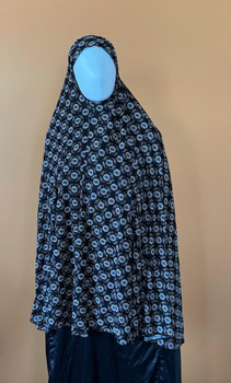  Black Daisy Print One-Piece Prayer Scarf 