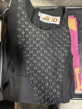  Black Embroidered Abaya Dress 