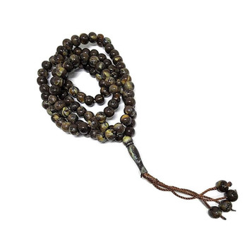  Dark Brown Allah & Muhammad ﷺ Name Engraved 99 Beads Tasbih 