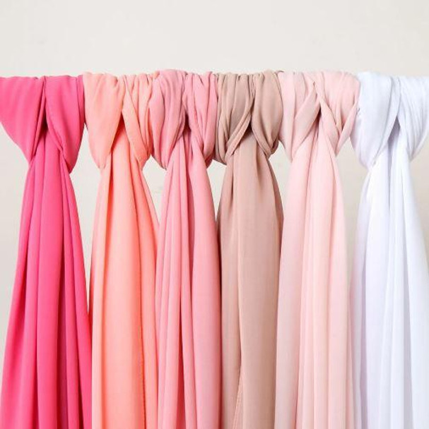  Chiffon HIjab-Rectangle Assorted Colors 