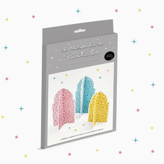 Islamic Moments Build Your Own 3D Mosque Models – Set of 3 Colorful Card Creations in Varying Sizes 