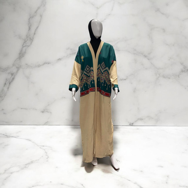  Elegant Embroidered Open Abaya Collection for Every Occasion (Aztec Pattern) 
