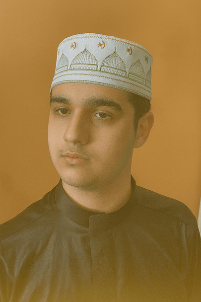  White Kufi Cap with Green & Gold Embroidery – Dome and Crescent Design 