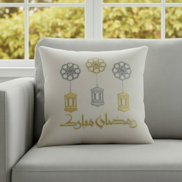  Elegant Ramadan Mubarak Cushion Cover 
