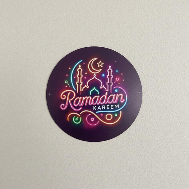  Festive Ramadan Kareem Round Sign 
