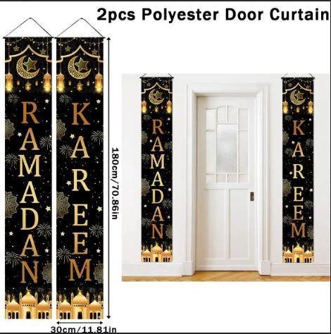  Eid Mubarak Door Banner Ramadan Decoration 2024 - Festive Islamic Party Decor 