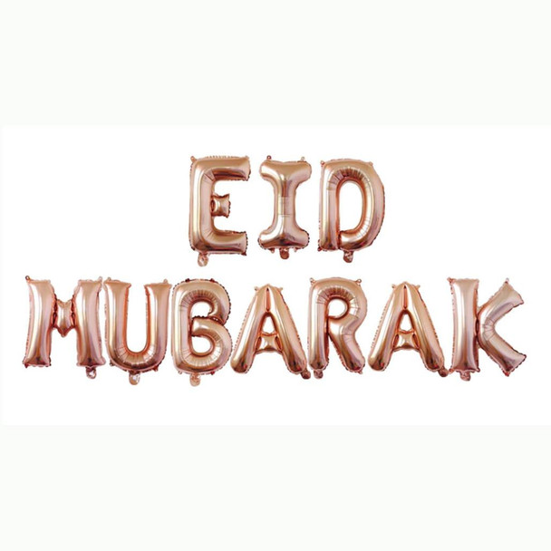  Eid Mubarak Balloon Banner Rose Gold 