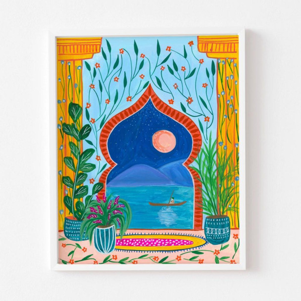  Moroccan Lake Art Print 