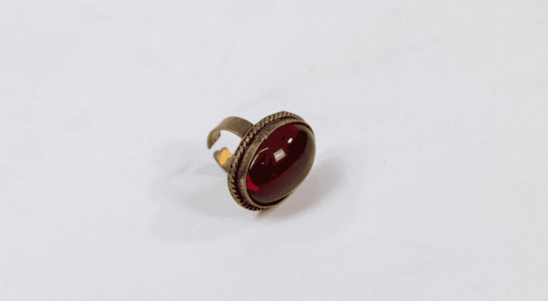  Women's Beautiful Red Gold Brass Agate Ring 