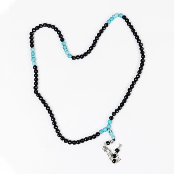 Islamic prayer beads 99 count turquoise and black handcrafted tasbih