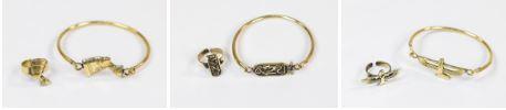 Gold Plated Bracelet and Ring Set--Ancient Eyptian Theme
