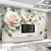 Custom Photo Wallpaper painting 3D white rose Flowers Wall Murals Living Room TV Sofa Backdrop Wall Paper Modern Home Decor Room