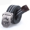 Automatic buckle belt, skull head and thick canvas belt wholesale men's belt leisure belt