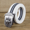 Automatic buckle belt, skull head and thick canvas belt wholesale men's belt leisure belt