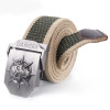 Automatic buckle belt, skull head and thick canvas belt wholesale men's belt leisure belt